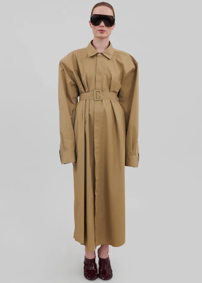 The Frankie Shop Outerwear Louisa Trench Dress 8211 Camel 8211 Women
