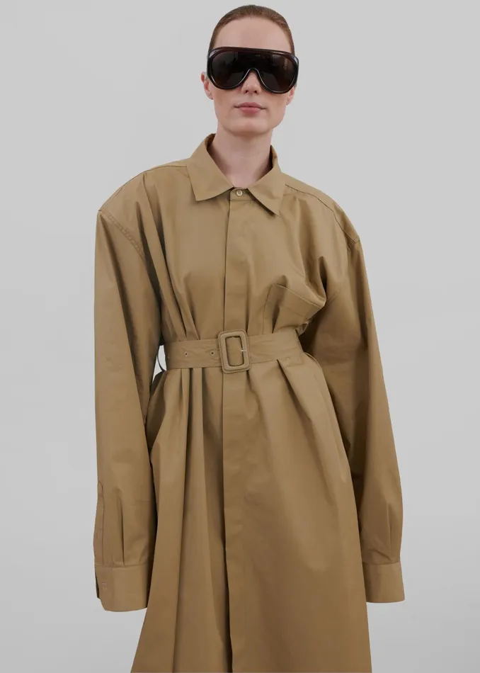 The Frankie Shop Outerwear Louisa Trench Dress 8211 Camel 8211 Women