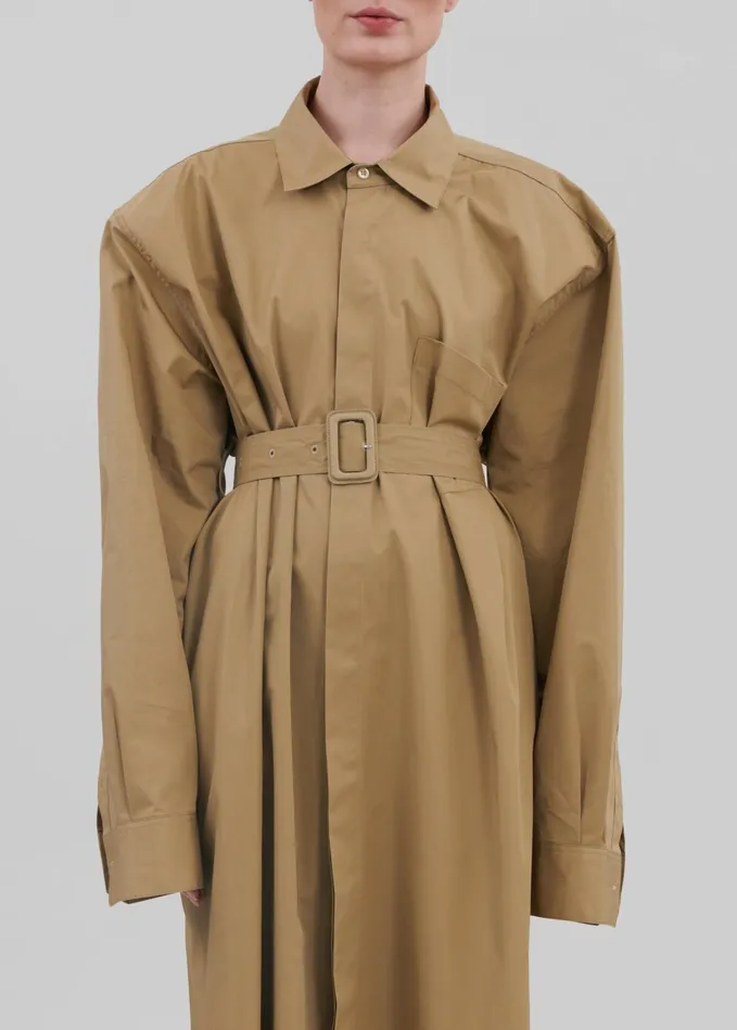 The Frankie Shop Outerwear Louisa Trench Dress 8211 Camel 8211 Women