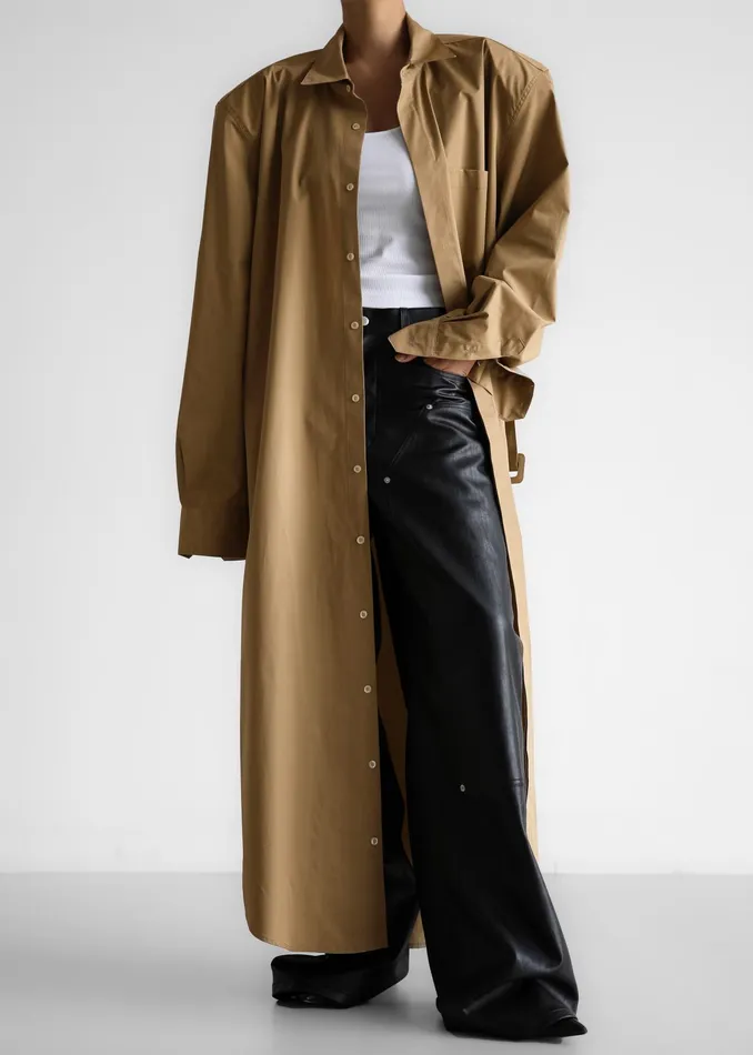 The Frankie Shop Outerwear Louisa Trench Dress 8211 Camel 8211 Women