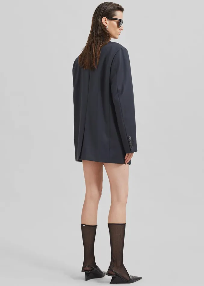 The Frankie Shop Outerwear Low Classic Classic Double Blazer 8211 Blue Green 8211 Women