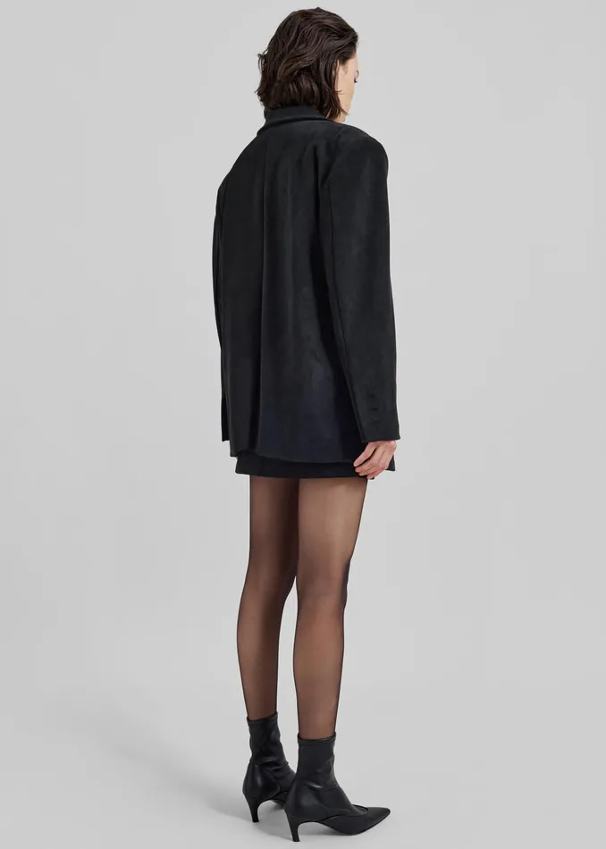 The Frankie Shop Outerwear Peoria Faux Suede Blazer 8211 Black 8211 Women