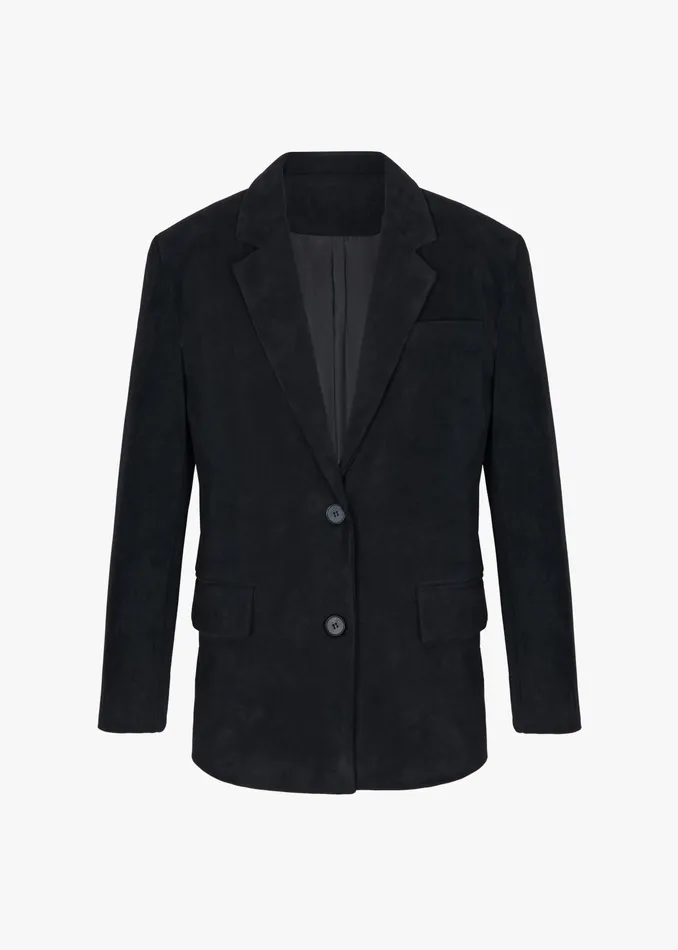 The Frankie Shop Outerwear Peoria Faux Suede Blazer 8211 Black 8211 Women