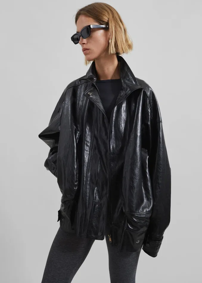 The Frankie Shop Outerwear Savannah Faux Leather Jacket 8211 Black 8211 Women The Frankie Shop Outerwear Savannah Faux Leather Jacket 8211 Black 8211 Women