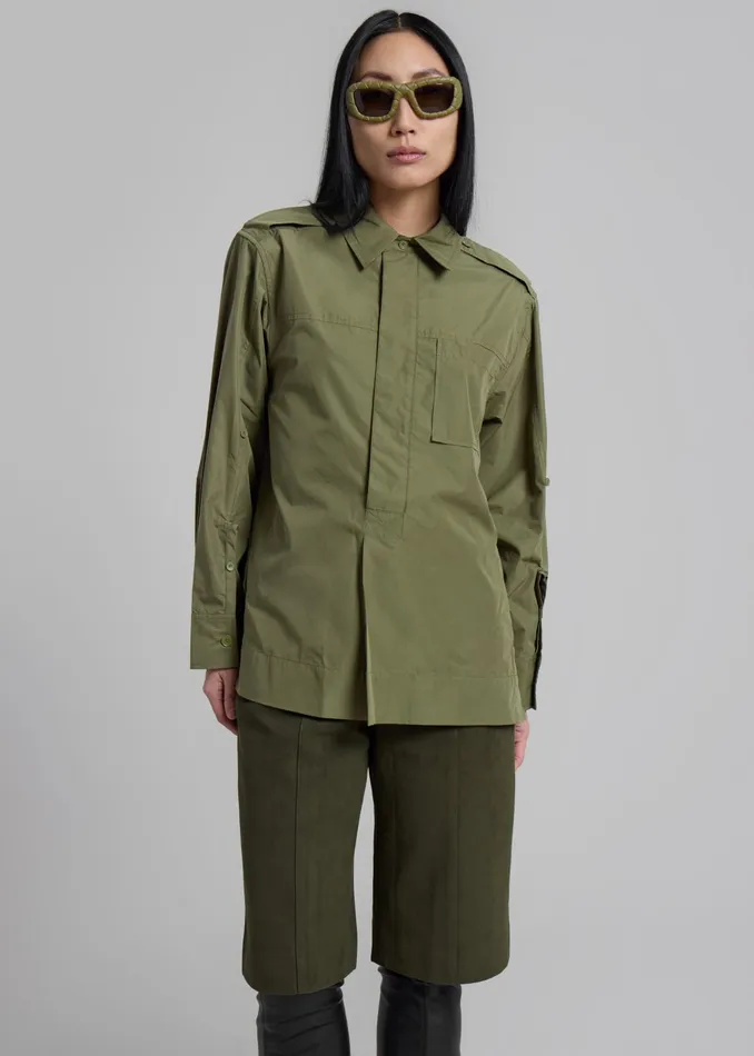 The Frankie Shop Tops 31 Phillip Lim Classic Relaxed Shirt 8211 Olive 8211 Women