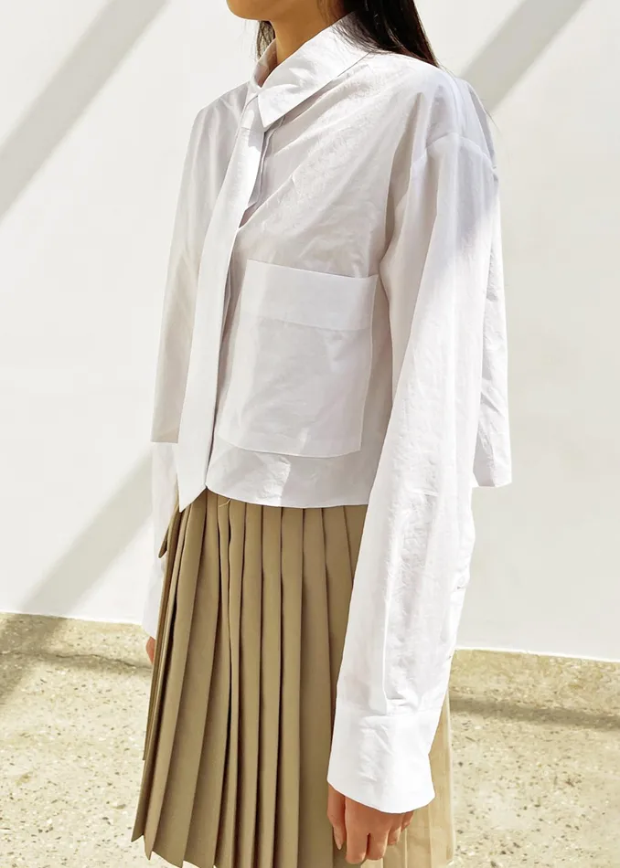 The Frankie Shop Tops Annie Necktie Shirt 8211 White 8211 Women