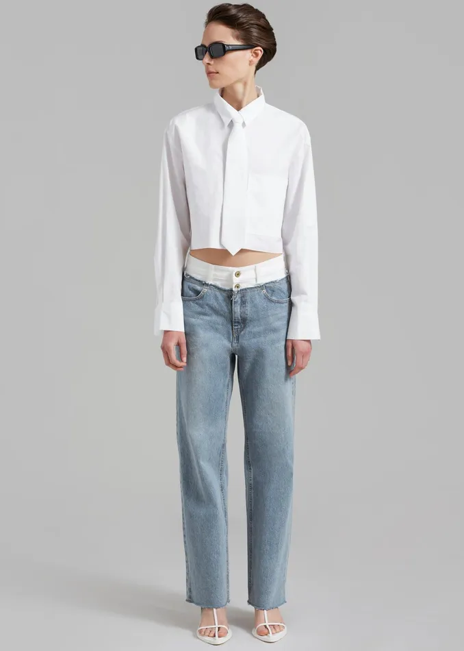The Frankie Shop Tops Annie Necktie Shirt 8211 White 8211 Women