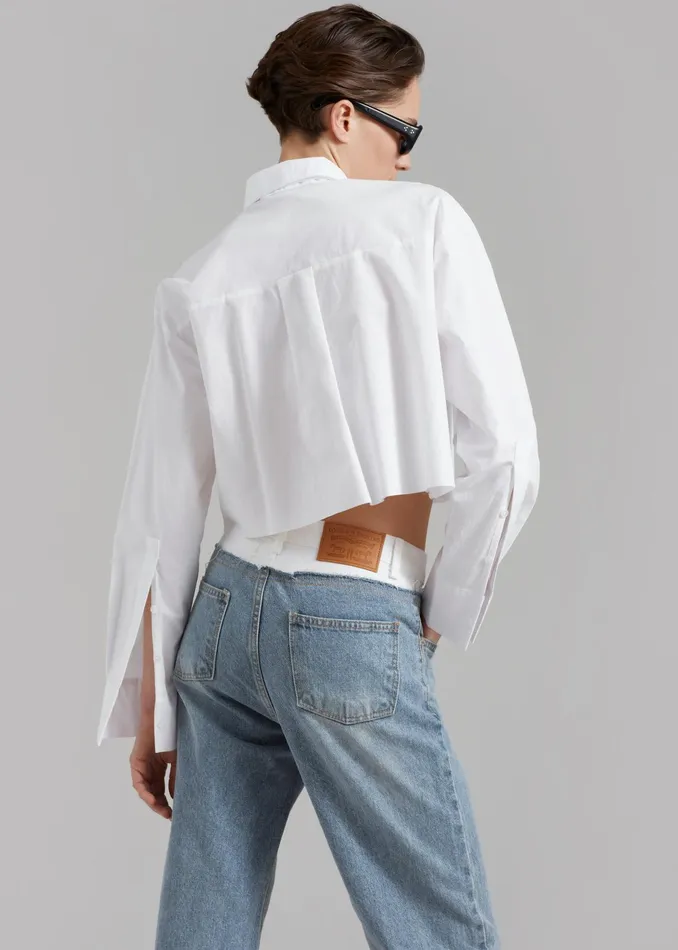 The Frankie Shop Tops Annie Necktie Shirt 8211 White 8211 Women