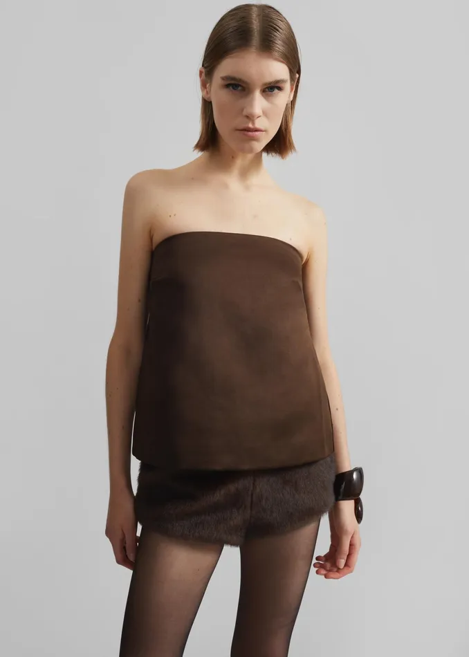 The Frankie Shop Tops By Malene Birger Hermie Top 8211 Dark Mahogany 8211 Women