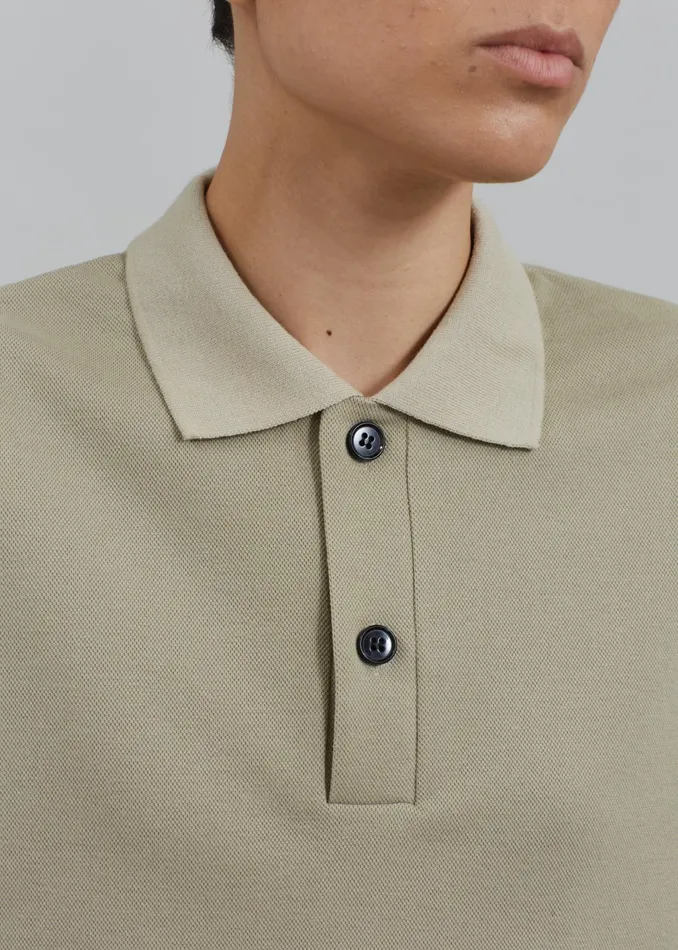 The Frankie Shop Tops Dianne Polo Shirt 8211 Khaki 8211 Women