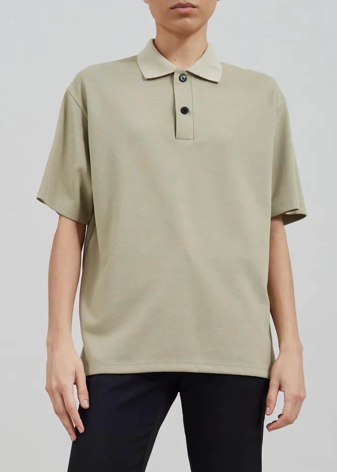 The Frankie Shop Tops Dianne Polo Shirt 8211 Khaki 8211 Women