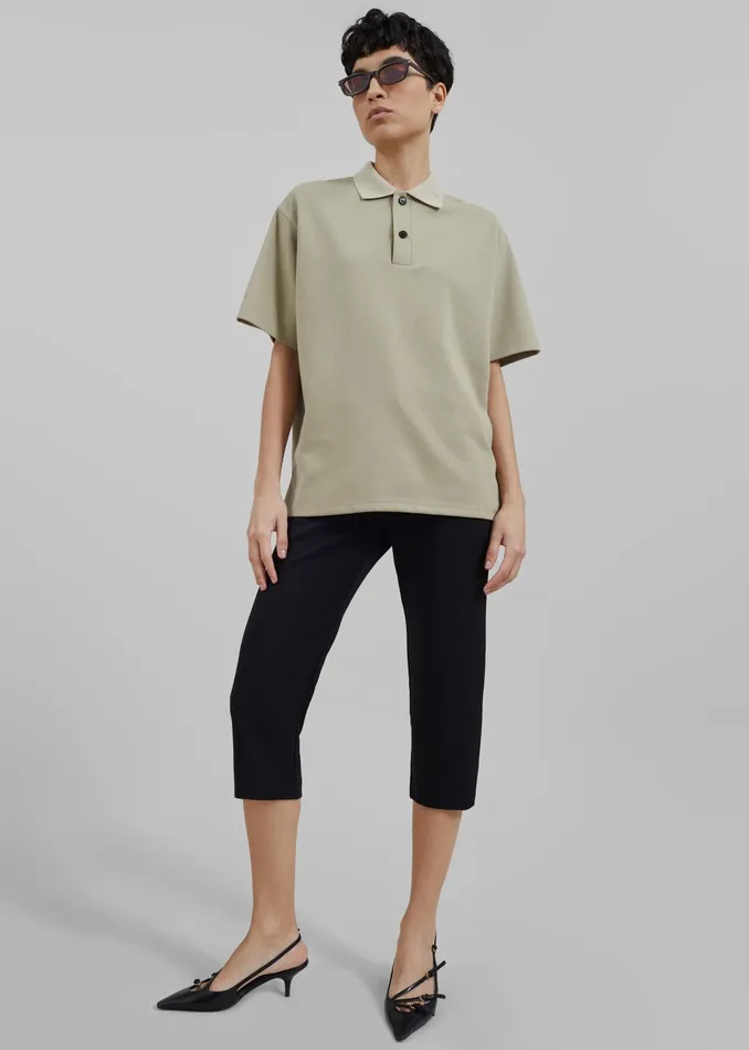 The Frankie Shop Tops Dianne Polo Shirt 8211 Khaki 8211 Women