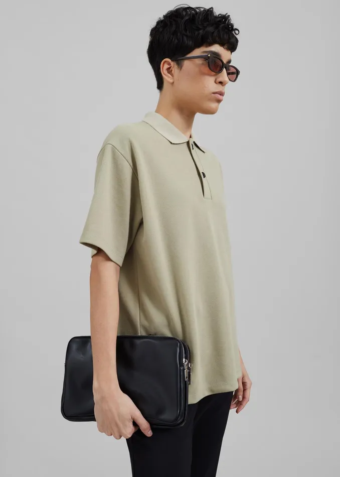 The Frankie Shop Tops Dianne Polo Shirt 8211 Khaki 8211 Women