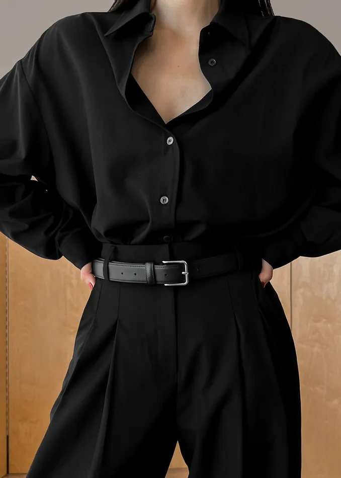 The Frankie Shop Tops Gelso Shirt 8211 Black 8211 Women