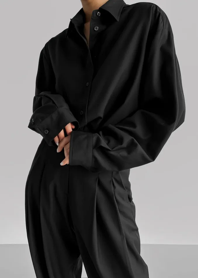 The Frankie Shop Tops Gelso Shirt 8211 Black 8211 Women
