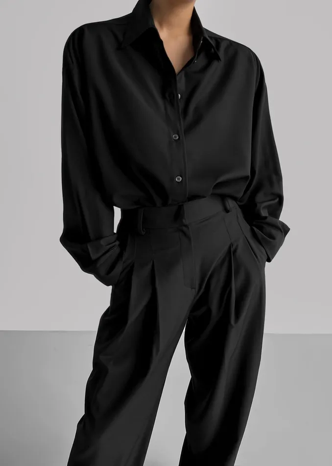 The Frankie Shop Tops Gelso Shirt 8211 Black 8211 Women