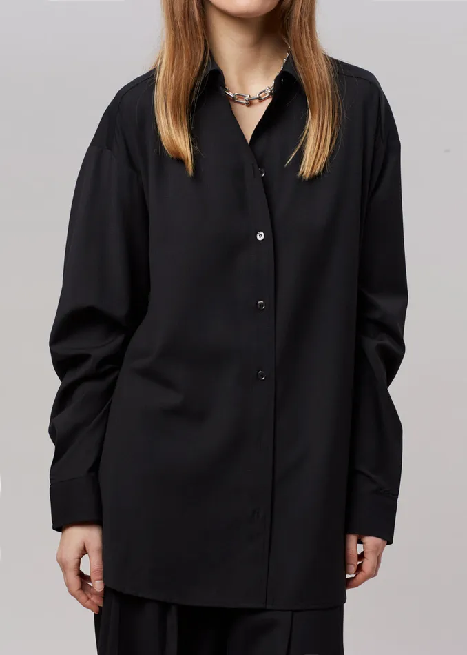 The Frankie Shop Tops Gelso Shirt 8211 Black 8211 Women