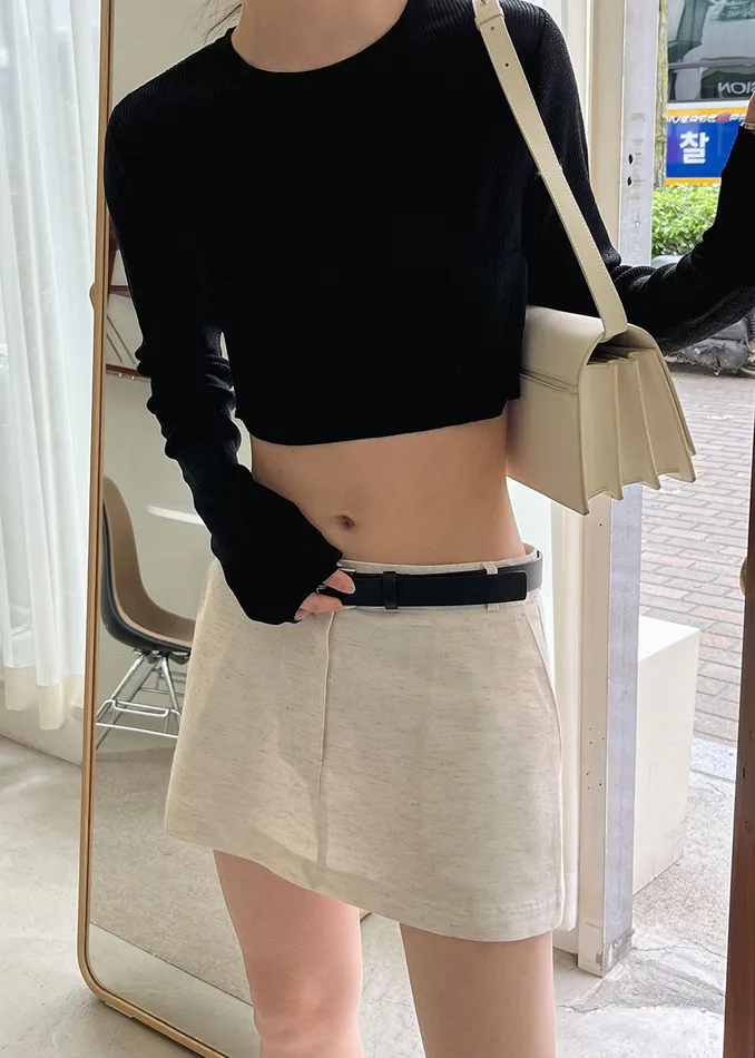 The Frankie Shop Tops Kaz Cropped Knit Top 8211 Black 8211 Women