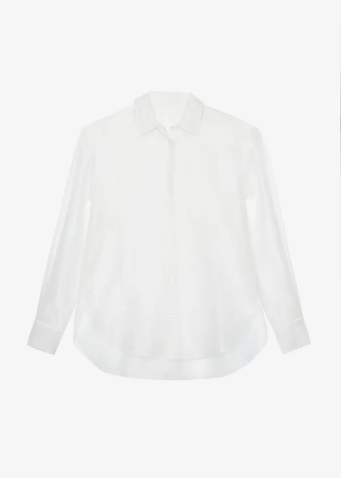 The Frankie Shop Tops Peri Sheer Shirt 8211 White 8211 Women