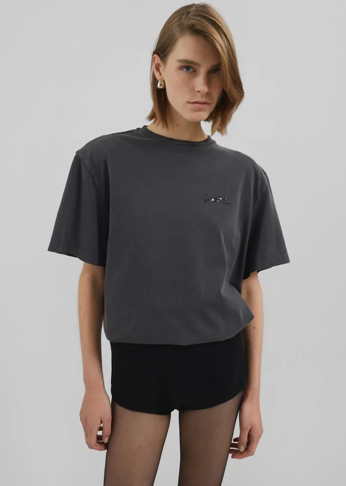 The Frankie Shop Tops Rotate Heavy Oversized TShirt 8211 Black Wash 8211 Women The Frankie Shop Tops Rotate Heavy Oversized TShirt 8211 Black Wash 8211 Women