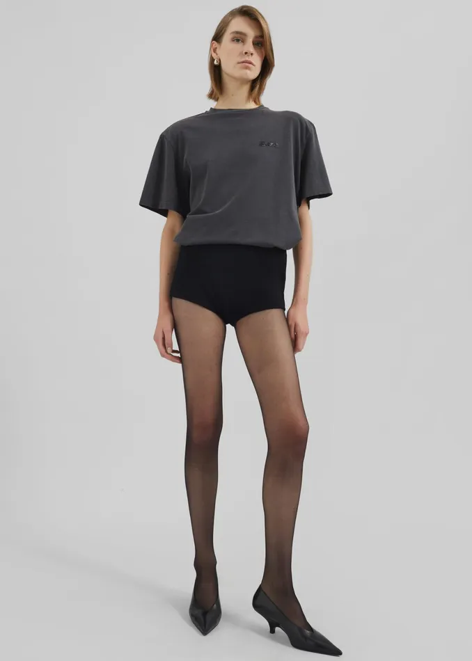 The Frankie Shop Tops Rotate Heavy Oversized TShirt 8211 Black Wash 8211 Women