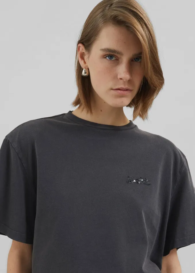 The Frankie Shop Tops Rotate Heavy Oversized TShirt 8211 Black Wash 8211 Women