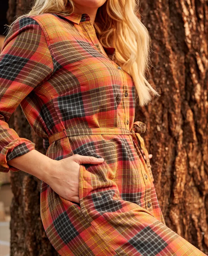 ToadandCo Flannels Women8217s ReForm Flannel Shirtdress Cedar Ombre