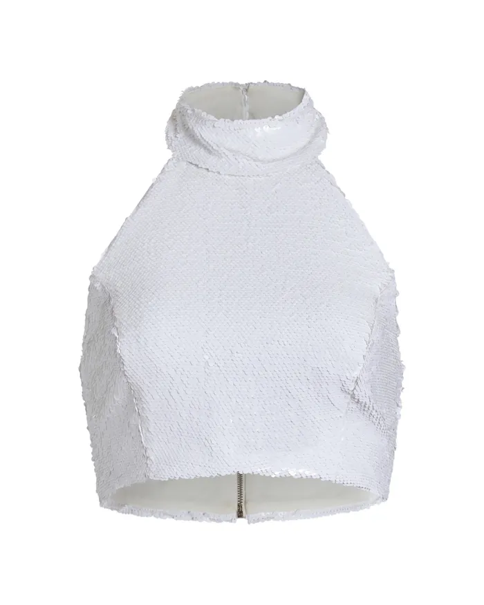Tops and Bodysuits Women PatBO Sequin Mock Neck Top EXCLUSIVE