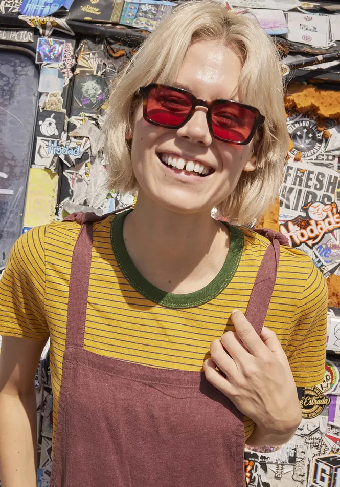 Tops and TShirts ToadandCo Women8217s Women8217s Grom Ringer Crew Gooseberry Stripe