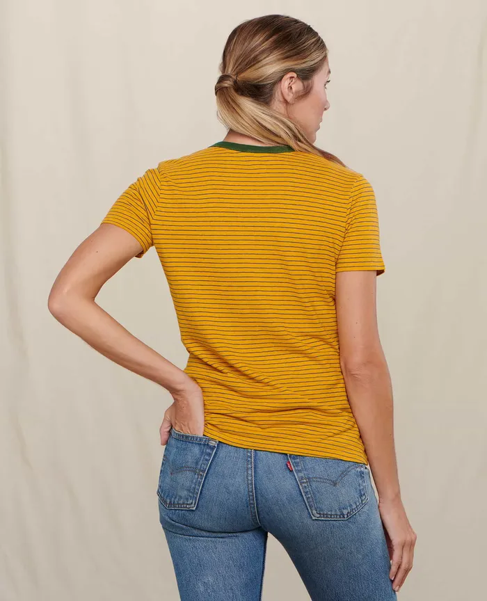 Tops and TShirts ToadandCo Women8217s Women8217s Grom Ringer Crew Gooseberry Stripe