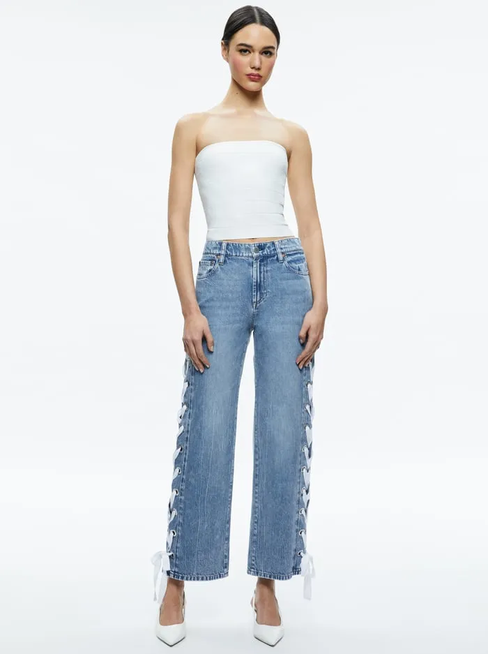 Tops Women Alice Olivia Alison Full Length Tube Top Soft White