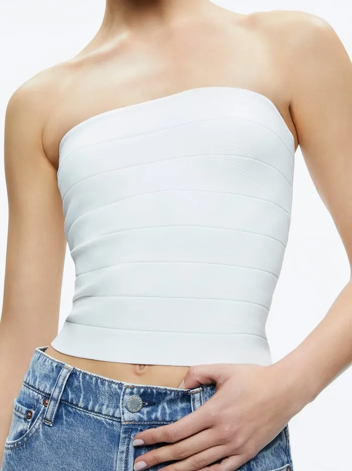 Tops Women Alice Olivia Alison Full Length Tube Top Soft White