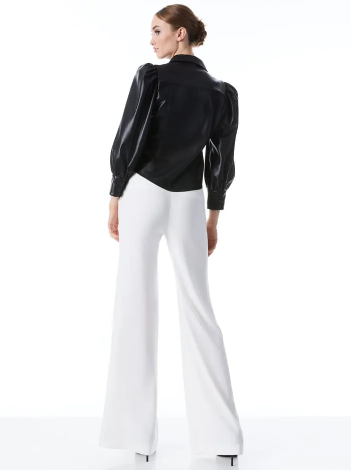 Tops Women Alice Olivia Nadine Vegan Top Black