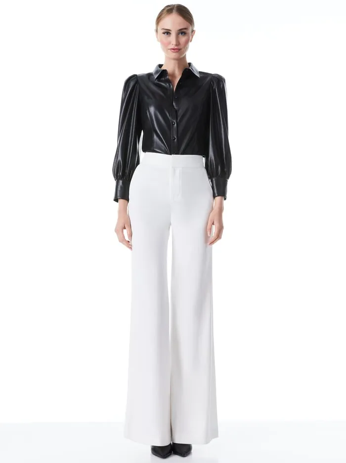 Tops Women Alice Olivia Nadine Vegan Top Black