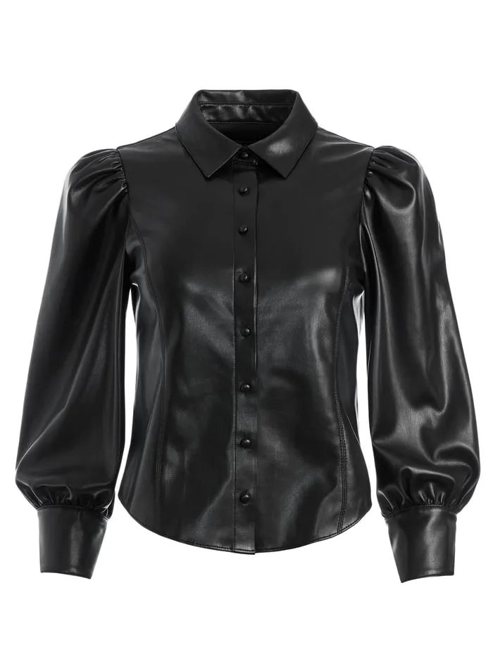 Tops Women Alice Olivia Nadine Vegan Top Black