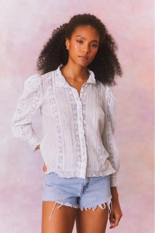 Tops Women LoveShackFancy Jacque Top Moonstone