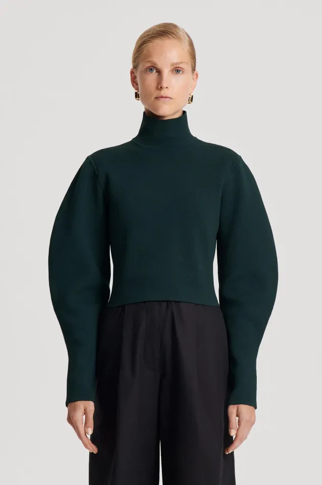 Tops Women Scanlan Theodore CREPE KNIT COCOON SLEEVE SWEATER Darkgreen Tops Women Scanlan Theodore CREPE KNIT COCOON SLEEVE SWEATER Darkgreen