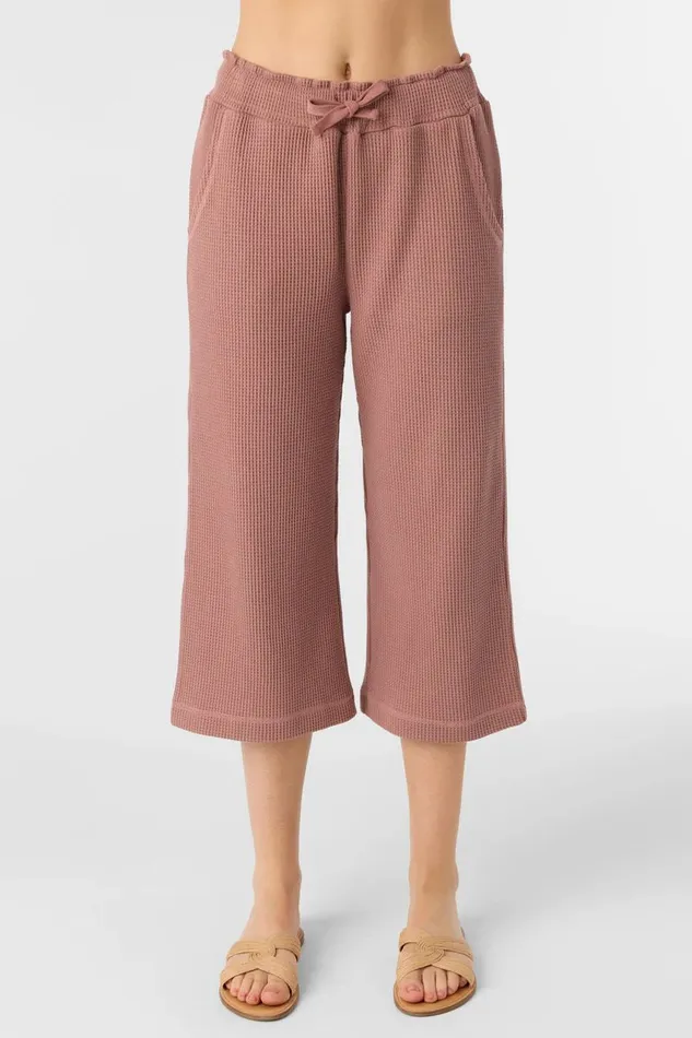 TOUR WAFFLE KNIT CROPPED LOUNGE PANTS Burlwood Women O039NEILL Collections