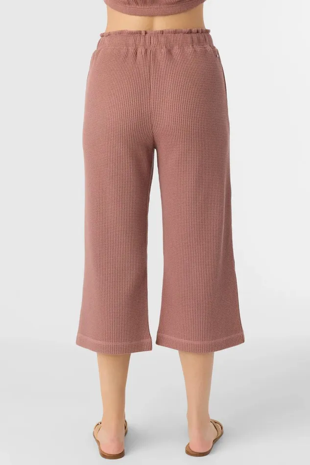 TOUR WAFFLE KNIT CROPPED LOUNGE PANTS Burlwood Women O039NEILL Collections