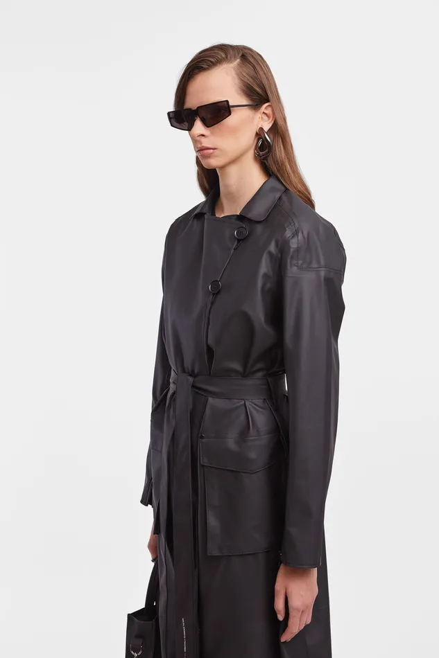 Trench Coats Women Stutterheim Kista Lightweight Trench Coat Black