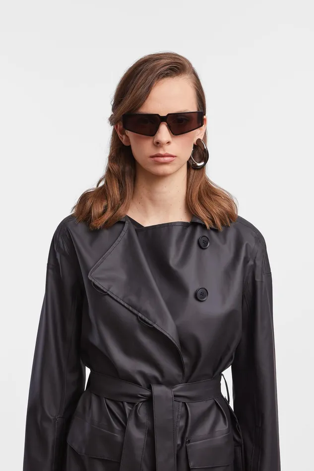 Trench Coats Women Stutterheim Kista Lightweight Trench Coat Black
