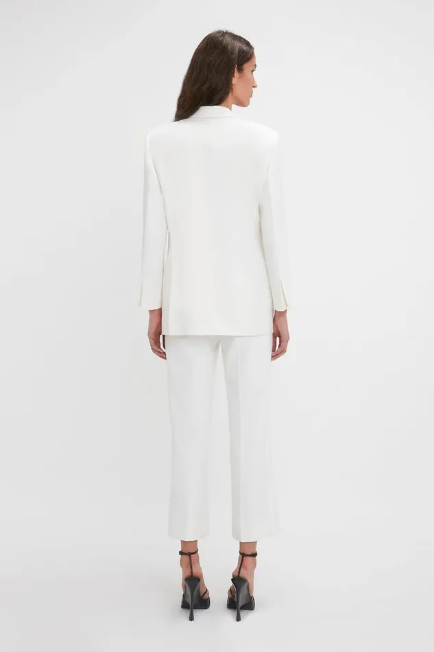 Trousers and Shorts Women Victoria Beckham Exclusive Cropped Tuxedo Trouser In Ivory