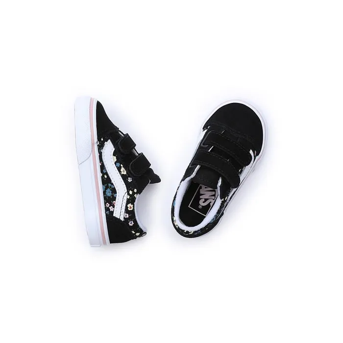 Vans Classics Kids Toddler Floral Old Skool Hook And Loop Shoes 14 Years Black