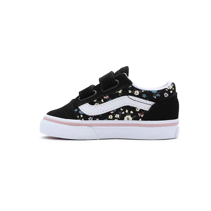 Vans Classics Kids Toddler Floral Old Skool Hook And Loop Shoes 14 Years Black