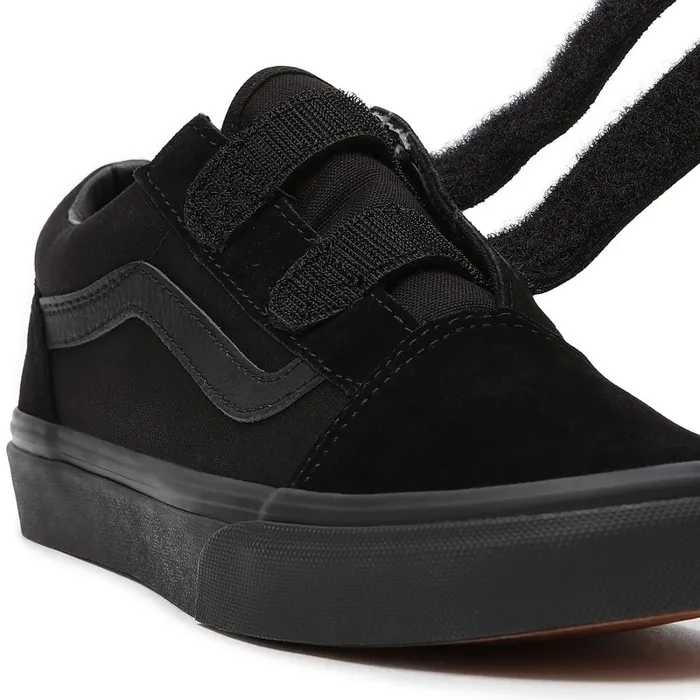 Vans Classics Kids Youth Old Skool Hook And Loop Shoes 814 Years Black