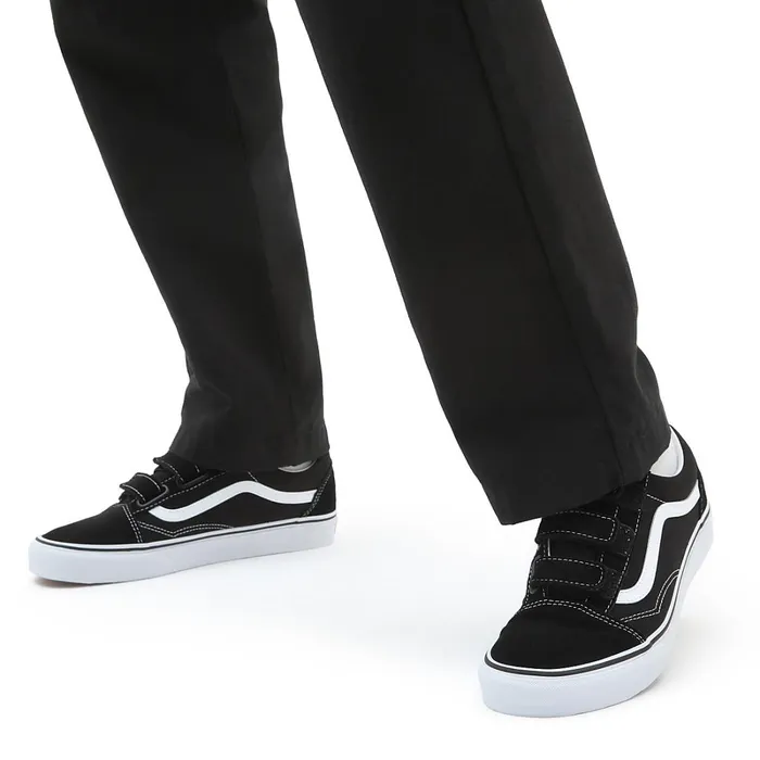 Vans Classics Men SuedeCanvas Old Skool Hook And Loop Shoes Black White