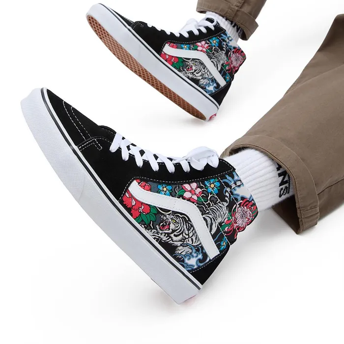 Vans HiTop Shoes Women Sk8Hi Tiger Floral Shoes Multicolour