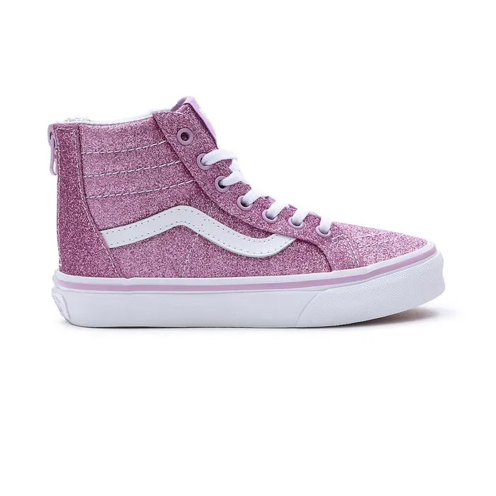 Vans Kids Shoes 48 Years Kids Glitter Sk8Hi Zip Shoes 48 Years Purple