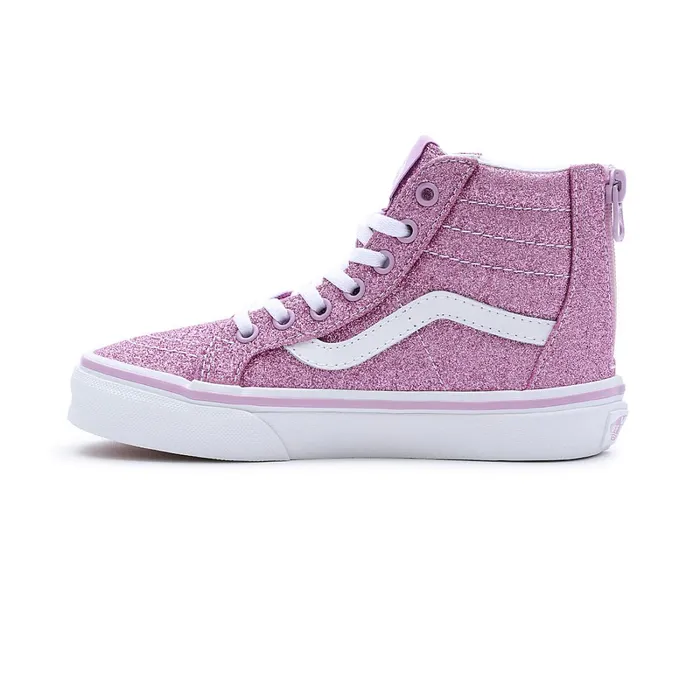 Vans Kids Shoes 48 Years Kids Glitter Sk8Hi Zip Shoes 48 Years Purple