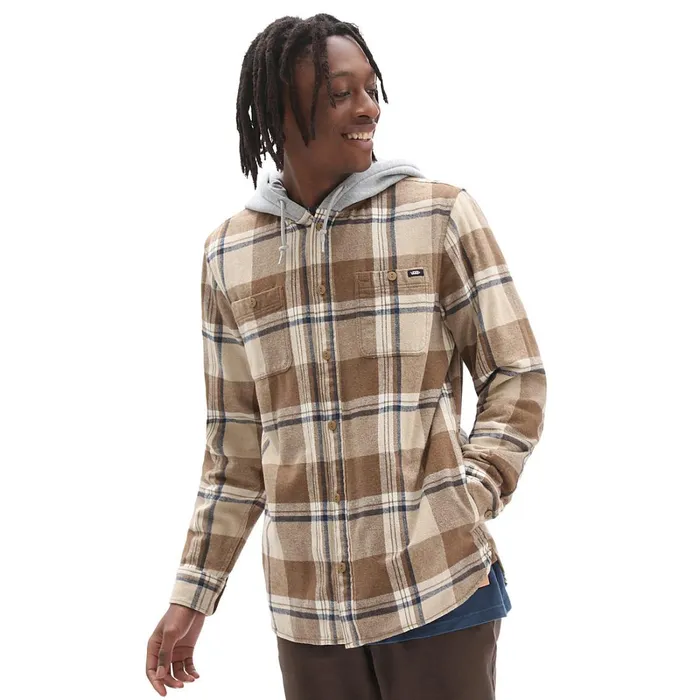 Vans Shirts Men Lopes Hooded Shirt Brown